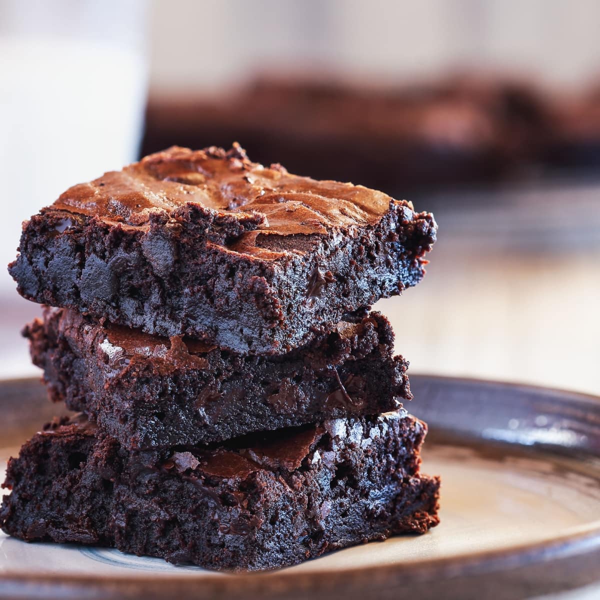 Stack of Sliced Chocolate Brownies