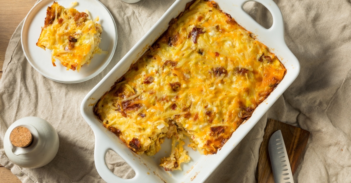 Homemade Cheesy Breakfast Casserole with Bacon