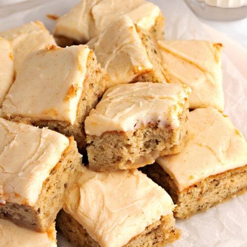 Homemade Banana Bread Brownies with Chopped Walnuts