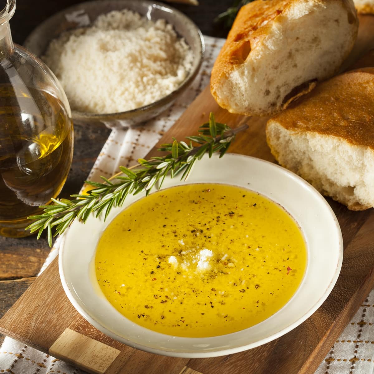 Homemade Carrabba's Bread Dip With Spices and Grated Parmesan Cheese