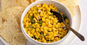 Homemade Chipotle Corn Salsa with Jalapeno, Onions and Cilantro