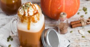 Homemade Pumpkin Spice Latte with Salted Caramel