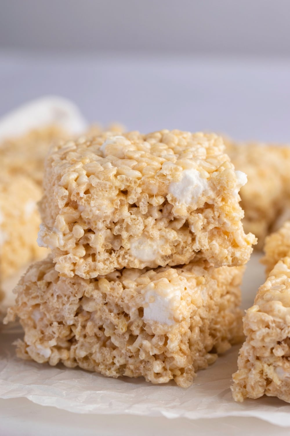 Rice Krispie cut in square. 