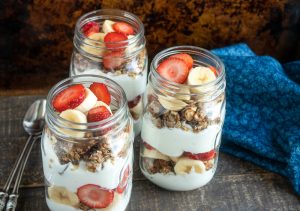 Strawberry Banana Granola Parfaits