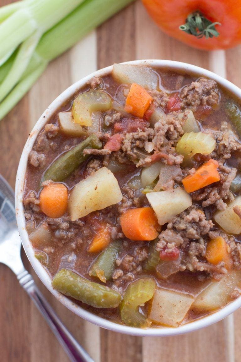 Slow Cooker Hamburger Soup