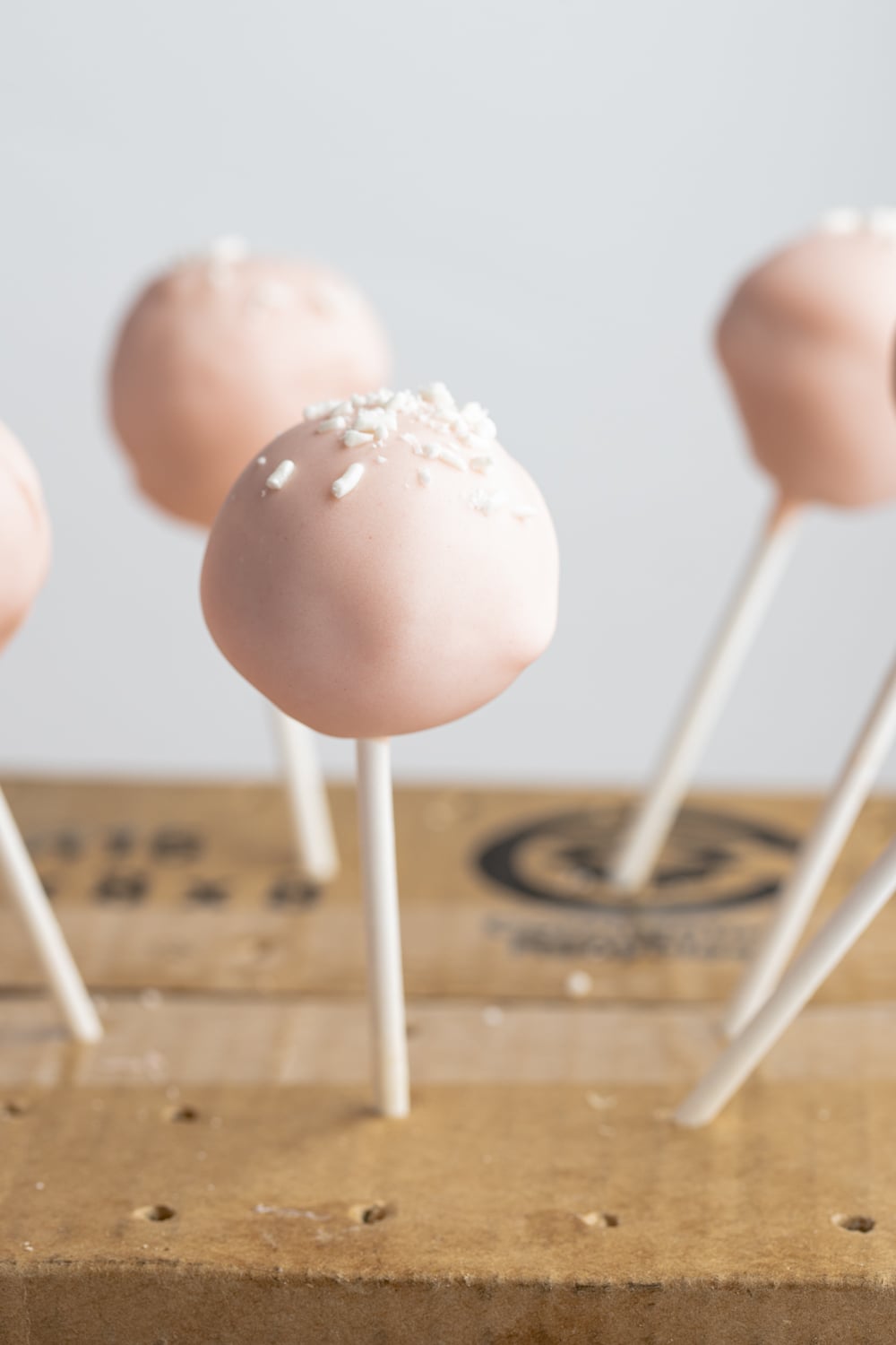 Pink Starbucks Cake Pops With White Chocolate Sprinkles