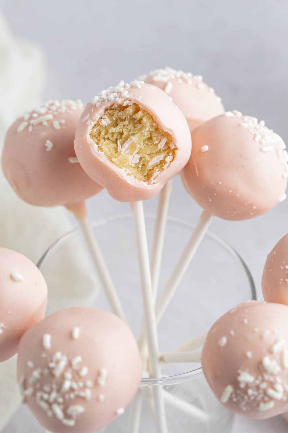 Pink Starbucks Cake Pops With Vanilla Cake Inside