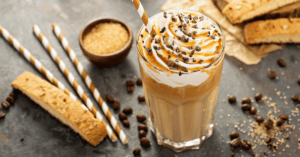 Homemade Caramel Frappe with Chocolate Chips