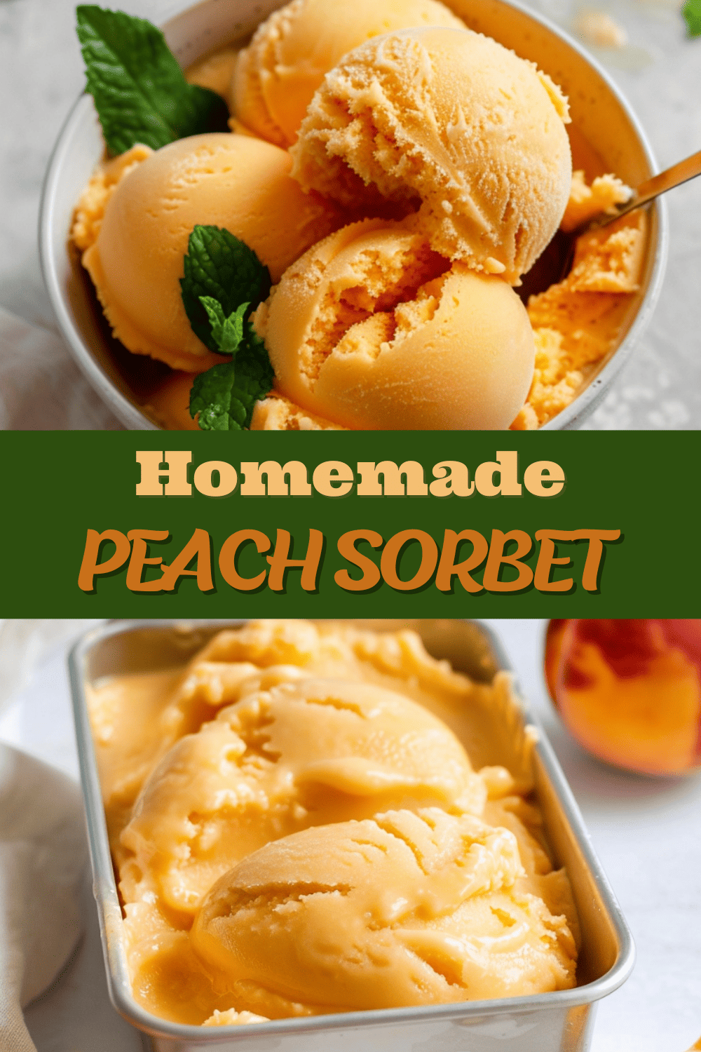 Easy Peach Sorbet (No-Churn Recipe)